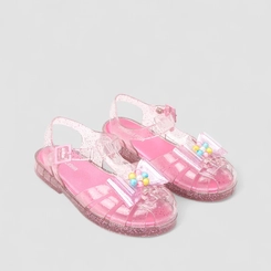 Sandália Infantil Gabrielinha Aranha Laço Glitter Rosa