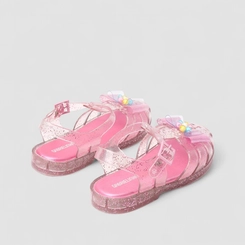 Sandália Infantil Gabrielinha Aranha Laço Glitter Rosa