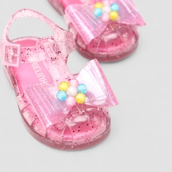 Sandália Bebê Gabrielinha Aranha Laço Glitter Rosa