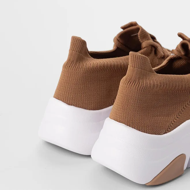 Tênis Chunky Feminino Modare Ultraconforto Knit Caramelo