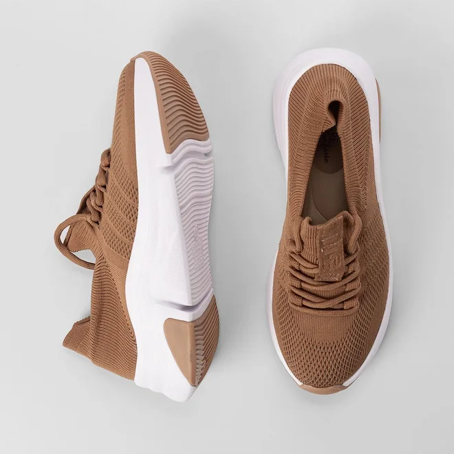 Tênis Chunky Feminino Modare Ultraconforto Knit Caramelo