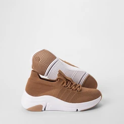 Tênis Chunky Feminino Modare Ultraconforto Knit Caramelo
