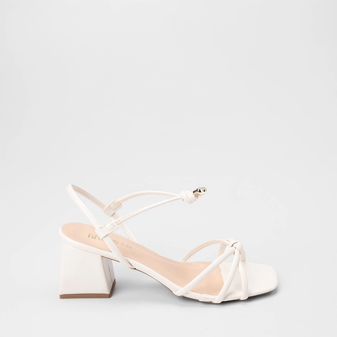 Sandália Feminina Gabriela Amarração Detalhe Nó Off White