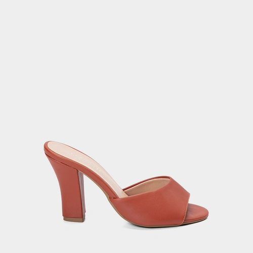 Tamanco Feminino Gabriela Salto Grosso Alto Laranja