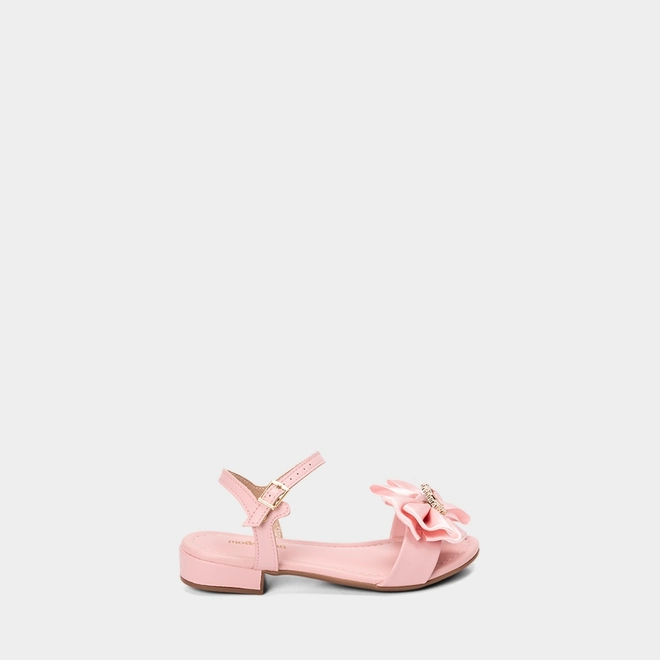 Sandália Infantil Molekinha Laço & Pedraria Rosa