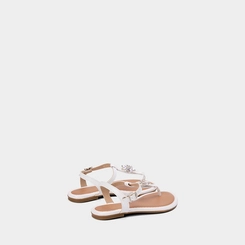 Sandália Infantil Molekinha Detalhe Pedraria Flor Branco