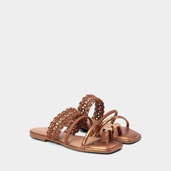 Rasteira Feminina Dakota Detalhe Bold Caramelo