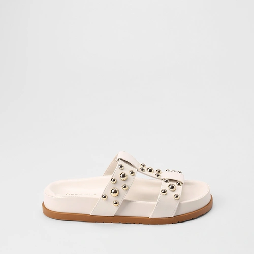 Tamanco Papete Gabriela Detalhes Rebite Off White
