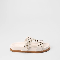 Tamanco Papete Feminino Gabriela Detalhes Esferas Off White