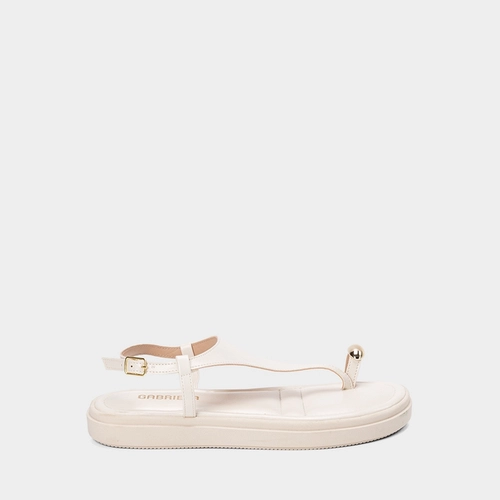 Sandália Feminina Gabriela Flatform Detalhe Bold Off White
