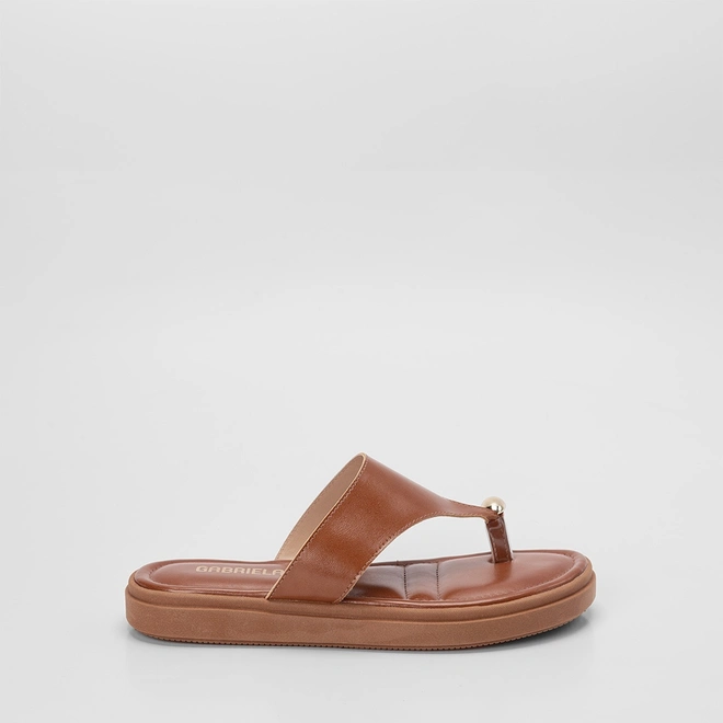 Tamanco Feminino Gabriela Flatform Detalhe Bold Caramelo