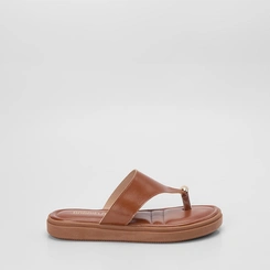 Tamanco Feminino Gabriela Flatform Detalhe Bold Caramelo