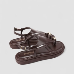 Sandália Feminina Gabriela Flatform Detalhe Bold Marrom