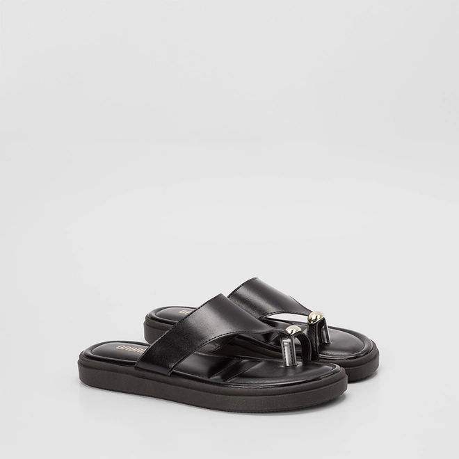 Tamanco Feminino Gabriela Flatform Detalhe Bold Preto