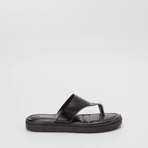 Tamanco Feminino Gabriela Flatform Detalhe Bold Preto