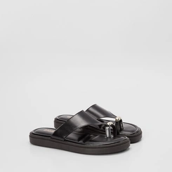 Tamanco Feminino Gabriela Flatform Detalhe Bold Preto