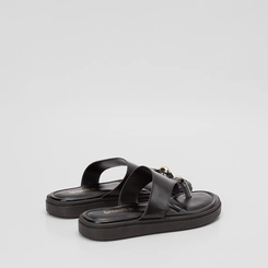 Tamanco Feminino Gabriela Flatform Detalhe Bold Preto