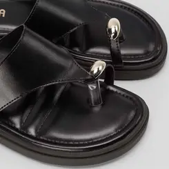 Tamanco Feminino Gabriela Flatform Detalhe Bold Preto