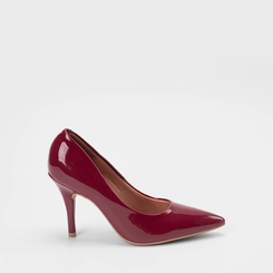 Scarpin Feminino Gabriela Salto Fino Espuma Amortecedora Verniz Vermelho