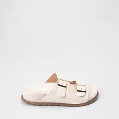 Papete Feminina Gabriela Tira Dupla Fivela Off White