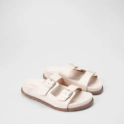 Papete Feminina Gabriela Tira Dupla Fivela Off White
