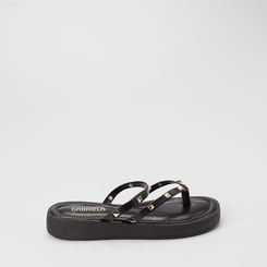 Tamanco Feminino Gabriela Flatform Detalhe Tachas Preto