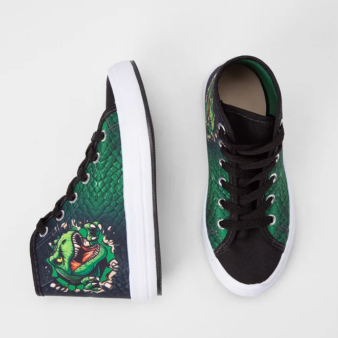 Tênis Infantil Vertus Casual Dinossauro Preto