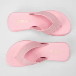 Tamanco Feminino Gabriela Plataforma Tira de Dedo Glitter Rosa