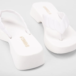 Tamanco Feminino Gabriela Plataforma Tira de Dedo Branco