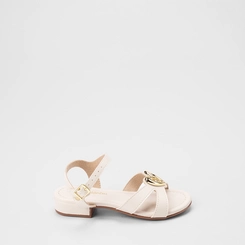 Sandália Infantil Molekinha Enfeite Coração Off White