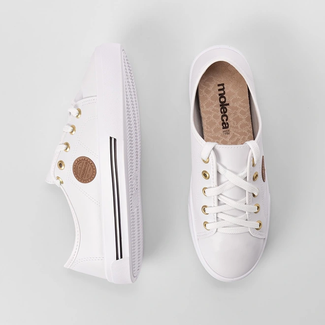 Tênis Casual Feminino Moleca Branco
