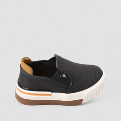 Slip On Bebê Molekinho Calce Fácil Perfuros Preto