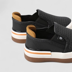 Slip On Bebê Molekinho Calce Fácil Perfuros Preto