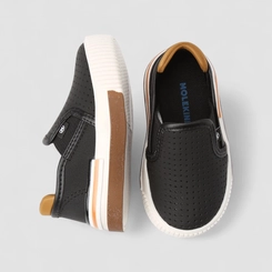 Slip On Bebê Molekinho Calce Fácil Perfuros Preto
