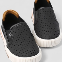 Slip On Bebê Molekinho Calce Fácil Perfuros Preto