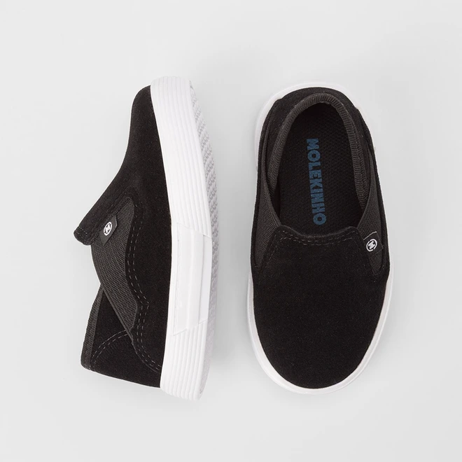 Slip On Bebê Molekinho Camurça Preto