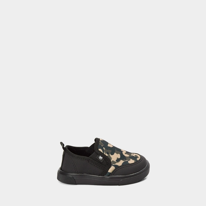 Slip On Bebê Molekinho Camuflado Preto