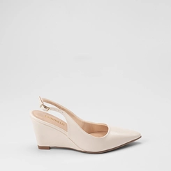 Scarpin Slingback Feminino Gabriela Anabela Off White