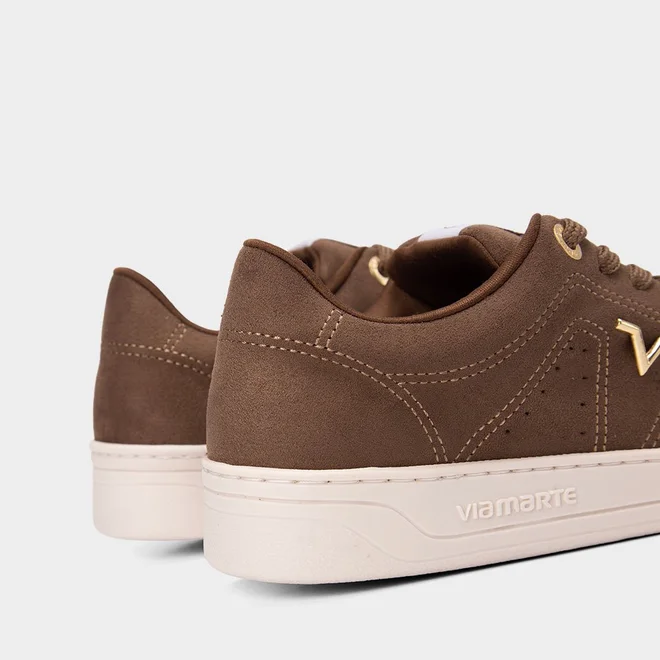 Tênis Casual Feminino Via Marte Pespontos Camurça Marrom