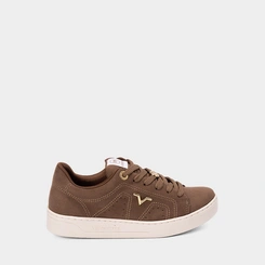 Tênis Casual Feminino Via Marte Pespontos Camurça Marrom