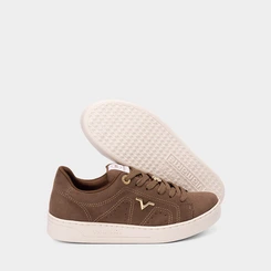 Tênis Casual Feminino Via Marte Pespontos Camurça Marrom
