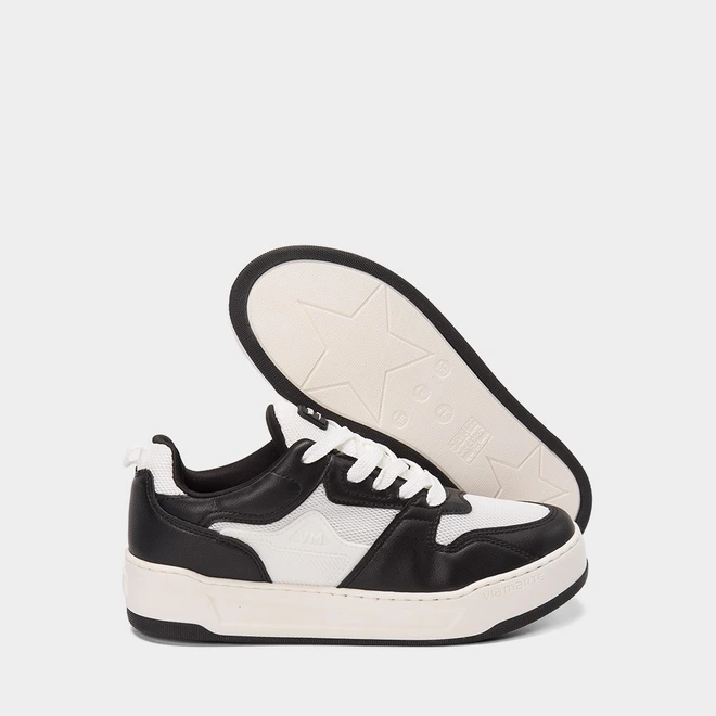 Tênis Casual Feminino Via Marte Branco & Preto