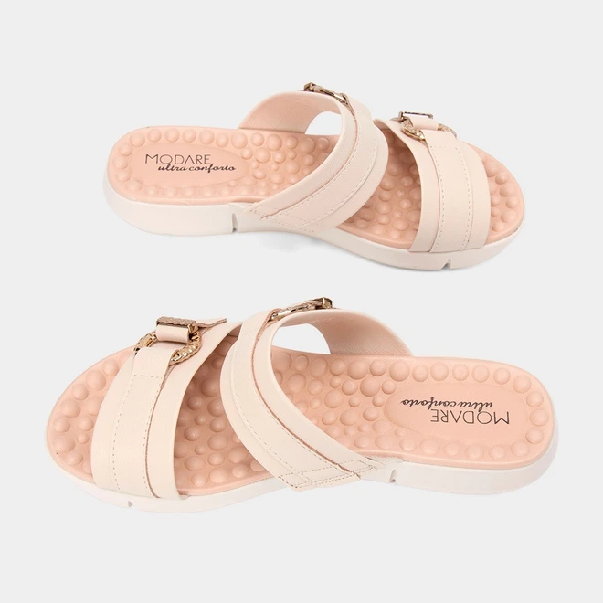 Tamanco Feminino Modare Ultraconforto Tira Dupla Fivela Off White