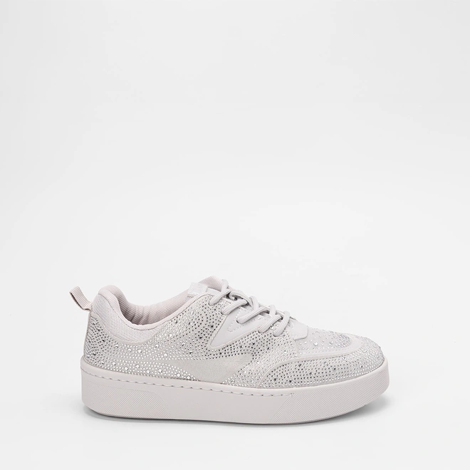 Tênis Casual Feminino Ramarim Nobuck Strass Cinza