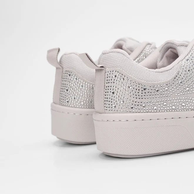 Tênis Casual Feminino Ramarim Nobuck Strass Cinza