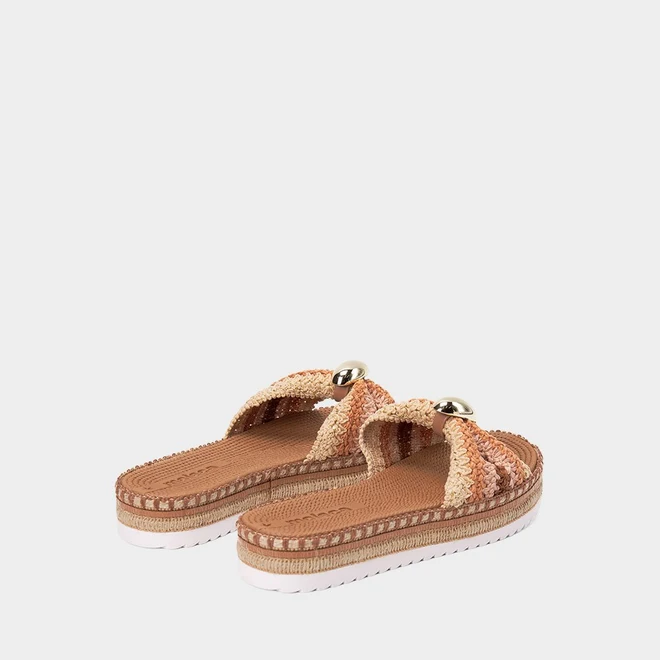 Tamanco Feminino Moleca Detalhe Bold Crochê Nude