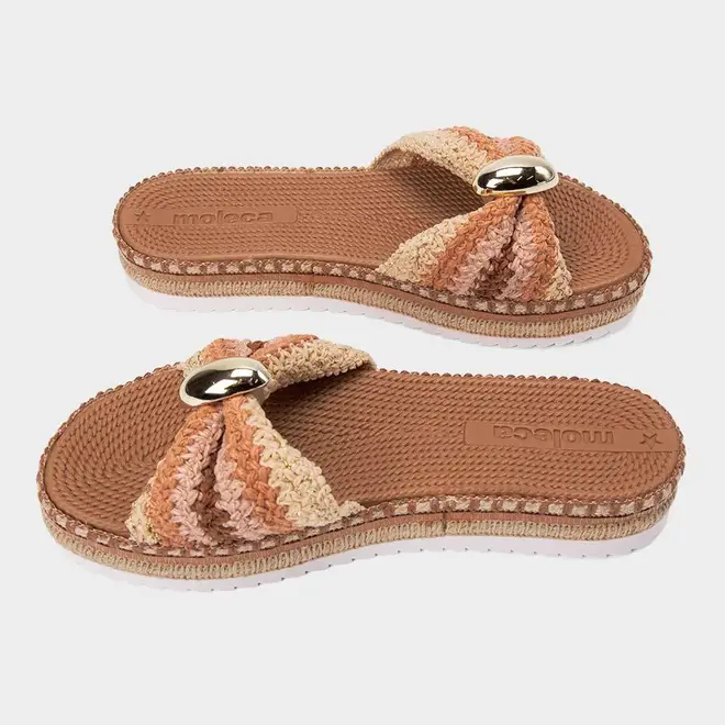 Tamanco Feminino Moleca Detalhe Bold Crochê Nude