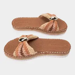 Tamanco Feminino Moleca Detalhe Bold Crochê Nude
