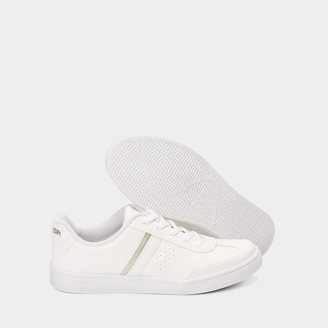 Tênis Casual Feminino Mississipi Detalhe Metalizado Branco