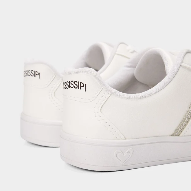 Tênis Casual Feminino Mississipi Detalhe Metalizado Branco